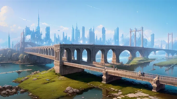 bridge between the worlds, magnificent, close up, details, sharp focus, elegant, highly detailed, illustration, intricate, beautiful, Trending artstation, pixiv, digital Art, by Jordan Grimmer and greg rutkowski, WLOP, Studio Ghibli,