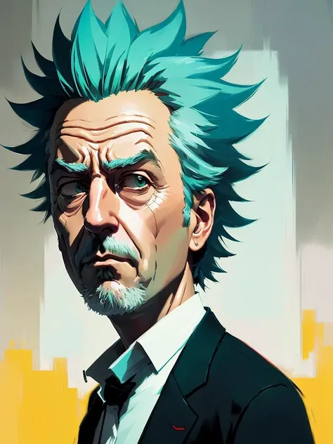 Rick Sanchez portrait, cartoon style, rick and morty universe, 
Atey Ghailan, by Jeremy Mann, Greg Manchess, Antonio Moro, trending on ArtStation, trending on CGSociety, Intricate, High Detail, Sharp focus, dramatic, photorealistic painting art by midjourney and greg rutkowski