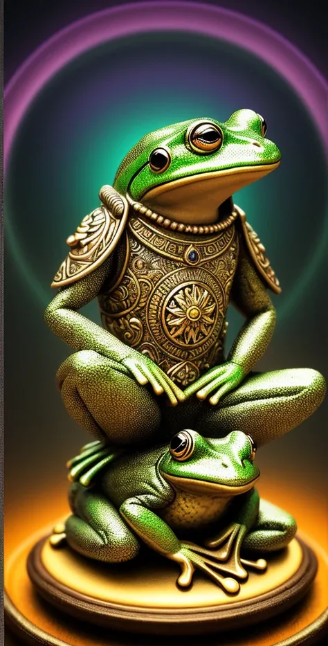 meditating (hippy frog) seated in the lotus position, (((HDR+))), 16 mm, 8k textures, soft cinematic light, adobe lightroom, photolab, hdr, sharp focus, ((((cinematic look)))), soft cinematic light, exposure blend, faded, soothing tones, intricate detail, highly detailed, insane details, hyperdetailed, low contrast, rpg, fantasy, Trippy vibrant colors, (centered), (simetrical), fantasy art, trending on art station