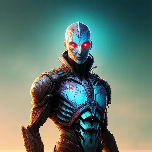 (Unbelievable Digital Artwork:1.3) of (Detailed illustration:1.3) The ancient alien warrior, some blood spots and scratches, head and chest, dark horror futurism, cinematic, dramatic, hyper detailed, Hamberlitium, 3/4, god ratio, engaging, (hdr:1.2), super resolution, (Frosted:1.2), Silhouetted, aurora,(by Artist John T. Biggers:0.85),(by Artist Jacek Yerka:1.05),(by Artist Cedric Peyravernay:1.15),CGSociety,ArtStation,(Toyism Art:0.9)