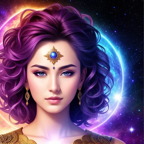 direct look, [female | male] powerfull god, creator of the universe, galaxy, intricate details, close up portrait, rich background