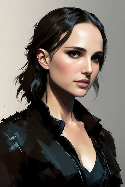 Portrait Natalie Portman, cinema lighting, (illustration:1.2), (by greg rutkowski:0.8), yoji shinkawa, (hdr:1.4), 4k, digital art, concept art, trending on artstation