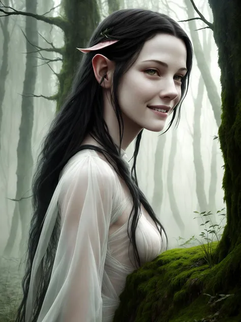 young 16yo Liv Tyler as Arwen from LOTR walks along the river, (elf ears), white skin, blush, (cheeky smile),
visible nipples through white transparent silk air dress
slate atmosphere, cinematic, dark shot, muted colors, film grainy, insane details, intricate details, hyperdetailed,
((cartoon style)), mystical, elegant, beautiful face, long black hair, moss forest
danger, (fear and horror), mordor, creepy, darkest terror background,
(detailed skin, skin texture), intricately detailed, fine details, hyperdetailed, raytracing, subsurface scattering, diffused soft lighting, shallow depth of field, by (Oliver Wetter)