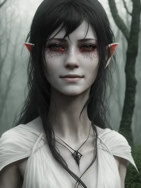 young 16yo Arwen from LOTR walks along the river, elf ears, white skin, blush, (cheeky smile),
(visible nipples:0.9) through white transparent silk air dress
slate atmosphere, cinematic, dark shot, muted colors, film grainy, insane details, intricate details, hyperdetailed,
((cartoon style)), mystical, elegant, beautiful face, long black hair, moss forest
danger, (fear and horror), mordor, creepy, darkest terror background,
(detailed skin, skin texture), intricately detailed, fine details, hyperdetailed, raytracing, subsurface scattering, diffused soft lighting, shallow depth of field, by (Oliver Wetter)