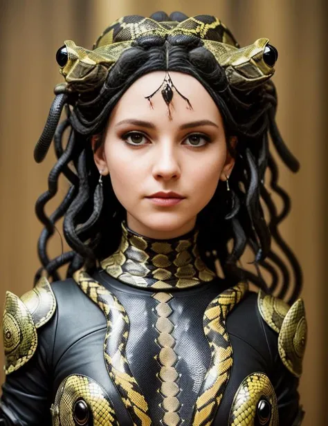 close up tilt-shifted anthropomorphic [Hypnotoad  : biomech girl : 10], starring into your soul, (lots of snakes in hair:1.3), helmet with curly snakes on the head, vantablack hypnotoad filigree, gem studded, hypnotoad armor, detailed eyes, ornate detail + perfectionism + hypermetamorphosis + ultra detailed metal + dramatic + art by Emil Melmoth, Giger, Marcin Nargraba, Rebecca Millen