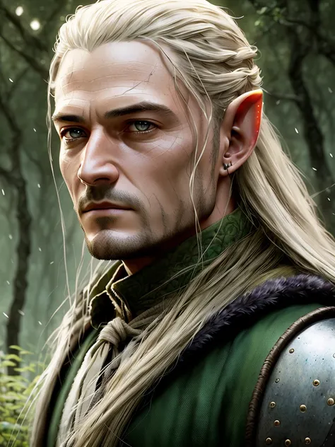 High detail RAW color art, animation,
(Orlando Bloom:1.2) as Legolas from LOTR, 
((elf ear)), ((pointy ear))
long hair
magical atmosphere, (muscle), (detailed skin, skin texture), intricately detailed, fine details, hyperdetailed, raytracing, subsurface scattering, diffused soft lighting, shallow depth of field, by (Oliver Wetter)
Atey Ghailan, by Jeremy Mann, Greg Manchess, Antonio Moro, trending on ArtStation, trending on CGSociety, Intricate, High Detail, Sharp focus, dramatic, photorealistic painting art by midjourney and greg rutkowski, bokeh on background