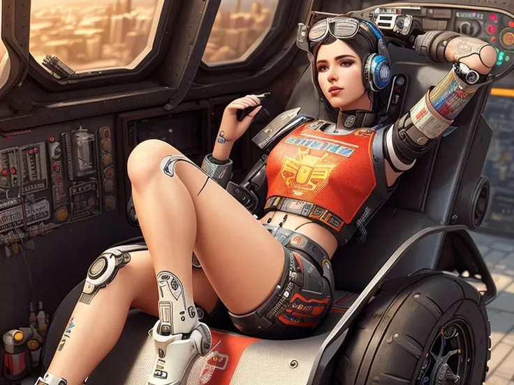 an epic fantastic realism portrait of (robotic) singer girl with USSR tattoos and decals, apex legends, octane render, intricate detail, 4 k hd, unreal engine 5, photorealistic, modelshoot style