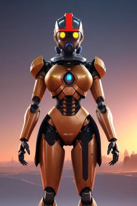 a robot, photorealistic, hdr, detailed, fibers, articulated joints, sci-fi base background, artstation, fashion pose, (syd mead:1.3), body divided into sections, (antialiasing:1.1), no face, (firefighter:1.2), red color