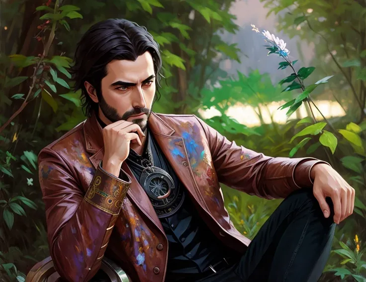 man by (nvinkpunk:0.3),(kuvshinov:0.3),(dreamlikeart:0.3),(samdoesart:0.3),(modelshoot style:0.3),, photorealistic, ,best quality,masterpiece,highly detailed,ultra-detailed, , unreal engin 5,octane render,(2D:1.2), limited palette flat color, , digital painting, artstation, concept art, smooth, sharp focus,art by ross tran and greg rutkowski and alphonse Mucha and Bak Karol, , (oil painting:1.16),(acrylic paint:1.16), , by (photorealistic:0.3) ,(analog style:0.3)