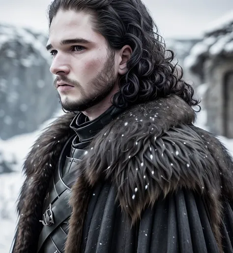 4k, hight quality, (Jon Snow), Game of Thrones, lightroom, soft light, (natural skin texture:1.2), (hyperrealism:1.1)