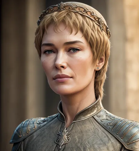 4k, hight quality, (Cersei), Game of Thrones, lightroom, soft light, (natural skin texture:1.2), (hyperrealism:1.1), (muted tones)