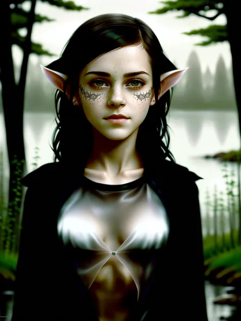 young 14yo Emma watson walks along the river, (elf ears), white skin, blush, (cheeky smile),
visible nipples through white transparent silk air dress
slate atmosphere, cinematic, dark shot, muted colors, film grainy, insane details, intricate details, hyperdetailed,
((cartoon style)), mystical, elegant, beautiful face, long black hair, moss forest
danger, (fear and horror), creepy, darkest terror background,
(detailed skin, skin texture), intricately detailed, fine details, hyperdetailed, raytracing, subsurface scattering, diffused soft lighting, shallow depth of field, by (Oliver Wetter)