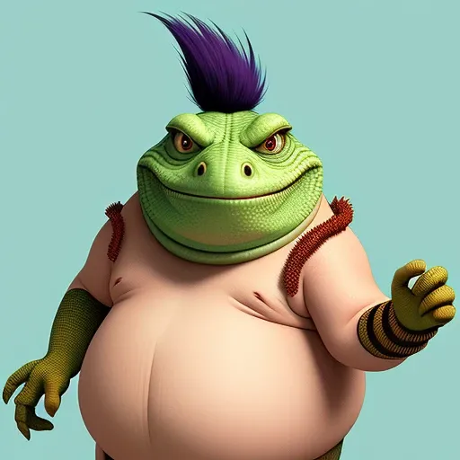 a Fat Crocodile with a Mohawk say,  Huli pryachesh prompt ?