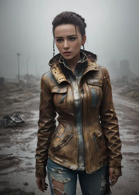 natural skin texture, 24mm, 4k textures, soft cinematic light, adobe lightroom, photolab, hdr, (full shot body:1.4) photo of android woman, soviet union, 70s, retrofuturism, masterpiece, (photorealistic:1.4), best quality, ((old torn clothes, dirty)) beautiful lighting, ((old torn clothes, dirty))lying beaten on the ground, rain, mud, puddles, braided hairstyle, ray tracing, space background, ( very detailed background, detailed complex busy background : 1.4 ), sharp focus, volumetric fog, 8k uhd, dslr, high quality, film grain, ((depressive mood)), photorealism, lomography , at ( A sprawling soviet metropolis in a future dystopia ), view from below , translucency , (HDR:1.2), Mar <lora:bliznyashkiTheTwins_v1:1.1>