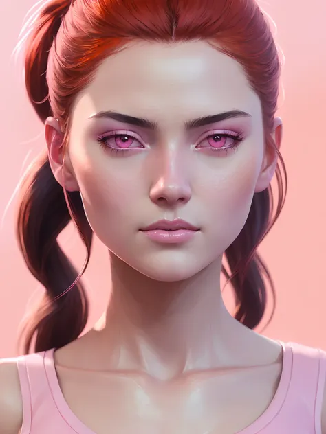 Summer Smith from Rick and morty,  white skin, blush, (cheeky smile),
(muscle:1.3)
((cartoon style)), anime, ((wearing in a (pink:1.3) t-shirt)), big eyes, ponytail, (muscular:1.8),
(((long ponytail orange red hair)))

slate atmosphere, cinematic, dark shot, muted colors, film grainy, insane details, intricate details, hyperdetailed,
((cartoon style)), mystical, elegant, beautiful face, long black hair, 
(detailed skin, skin texture), intricately detailed, fine details, hyperdetailed, raytracing, subsurface scattering, diffused soft lighting, shallow depth of field, by (Oliver Wetter)
Atey Ghailan, by Jeremy Mann, Greg Manchess, Antonio Moro, trending on ArtStation, trending on CGSociety, Intricate, High Detail, Sharp focus, dramatic, photorealistic painting art by midjourney and greg rutkowski, bokeh on background