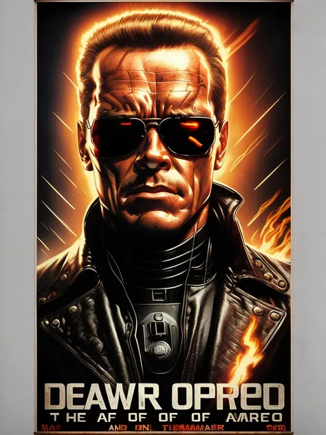 TERMINATOR as Arnold Schwarzenegger T-800, cigar, vhs effect, dead or alive, (poster:1.6),poster on wall, nostalgia, movie poster, portrait,
(skin texture), intricately detailed, fine details, hyperdetailed, raytracing, subsurface scattering, diffused soft lighting, shallow depth of field, by (Oliver Wetter)