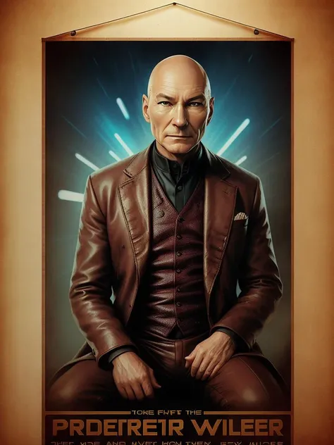 Patrick Stewart as Professor X, vhs effect, (poster:1.6), poster on wall, nostalgia, movie poster, portrait,
(skin texture), intricately detailed, fine details, hyperdetailed, raytracing, subsurface scattering, diffused soft lighting, shallow depth of field, by (Oliver Wetter)