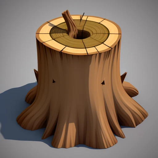 stump, 3d, cartoon ,