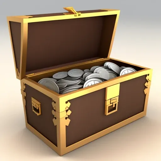 Coin Chest, 3d, cartoon ,