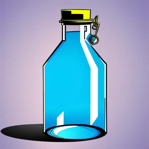 glass flask, simple cartoon