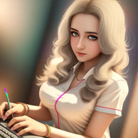 <hypernet:wifejulia:1,5>in the hands of a joystick,beautiful eighteen years old,hyper big breasts (in a beaded shirt)deep blonde, illustration, cartoon, soothing tones, calm colors, epic realistic, faded, ((neutral colors)), art, (hdr:1.5), (muted colors:1.2), pastel, hyperdetailed, (artstation:1.5), warm lights, dramatic light, (intricate details:1.2), vignette, complex background, rutkowski, (anime), (illustration), cartoon, detailed