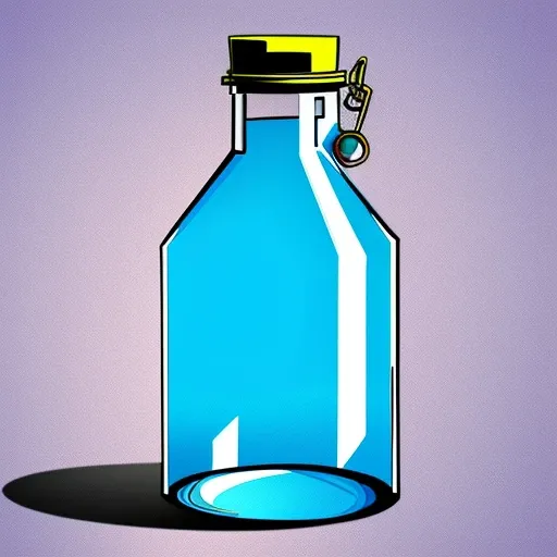 glass flask, simple cartoon
