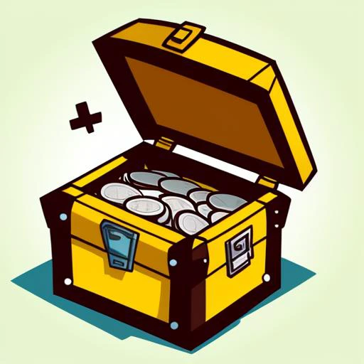 coin chest , simple cartoon
