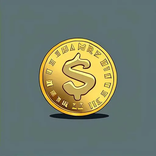 gold coin , simple cartoon