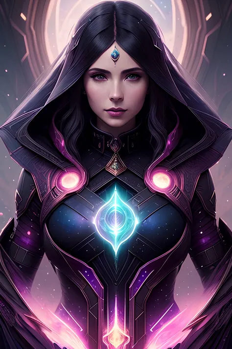 Cosmic sorceress, nebulas, galactic, Concept art portrait by Greg rutkowski, Artgerm, hyperdetailed intricately detailed gothic art trending on Artstation triadic colors Unreal Engine 5 detailed matte painting, deep color, fantastical, intricate detail, splash screen, complementary colors, fantasy concept art, 8k resolution, gothic deviantart masterpiece