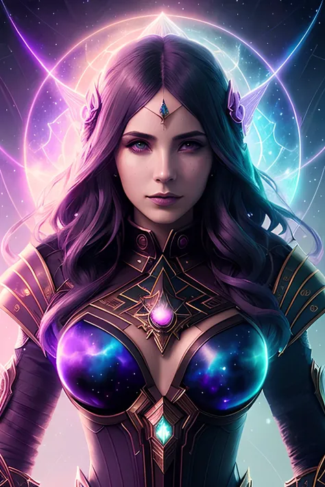 Cosmic sorceress, nebulas, galactic, Concept art portrait by Greg rutkowski, Artgerm, hyperdetailed intricately detailed gothic art trending on Artstation triadic colors Unreal Engine 5 detailed matte painting, deep color, fantastical, intricate detail, splash screen, complementary colors, fantasy concept art, 8k resolution, gothic deviantart masterpiece