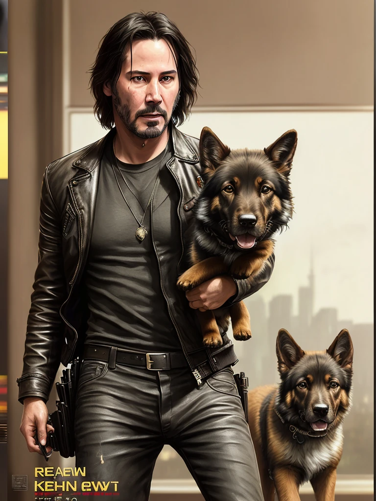 Keanu Reeves as Jonh wick walking whit puppy German Shepherd, vhs effect, (poster:1.6), poster on wall, nostalgia, movie poster, portrait
(skin texture), intricately detailed, fine details, hyperdetailed, raytracing, subsurface scattering, diffused soft lighting, shallow depth of field, by Oliver Wetter,
Intricate, High Detail, Sharp focus, dramatic, photorealistic painting art by (greg rutkowski:1.4), bokeh
