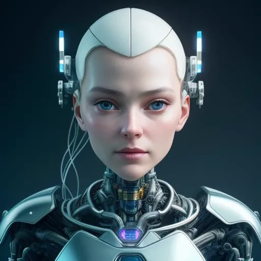 complex 3d render ultra detailed of a beautiful porcelain profile woman android face, cyborg, robotic parts, 150 mm, beautiful studio soft light, rim light, vibrant details, luxurious cyberpunk, lace, hyperrealistic, anatomical, facial muscles, cable electric wires, microchip, elegant, beautiful background, octane render, H. R. Giger style, 8k, best quality, masterpiece, illustration, an extremely delicate and beautiful, extremely detailed ,CG ,unity ,wallpaper, (realistic, photo-realistic:1.37),Amazing, finely detail, masterpiece,best quality,official art, extremely detailed CG unity 8k wallpaper, absurdres, incredibly absurdres, <lora:japaneseDollLikeness_v10:0.1>, <lora:koreanDollLikeness_v10:0.5>, robot, silver halmet, full body, sitting