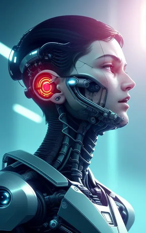 complex 3d render ultra detailed of a beautiful  profile a boy android face, cyborg, robotic parts, 150 mm, beautiful studio soft light, rim light, vibrant details, luxurious cyberpunk, hyperrealistic, anatomical, facial muscles, cable electric wires, microchip, elegant, beautiful background, octane render, H. R. Giger style, 8k, best quality, masterpiece, illustration, an extremely delicate and beautiful, extremely detailed ,