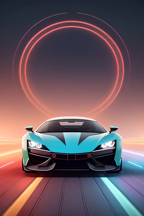 Symmetry product render poster vivid colors classical proportion car, glowing fog intricate, elegant, highly detailed, digital painting, art station, concept art, smooth, sharp focus, illustration