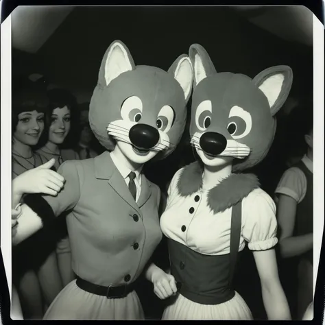 polaroid photo of a furry convention in an east european country in 1960