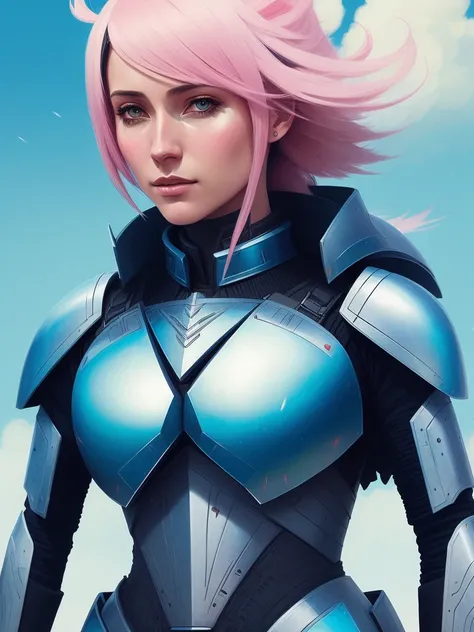 (art by Christopher Balaskas:1.1), a woman in armor, intricate details, sharper details, 8k, cinematic, on battlefield, chromatic aberration