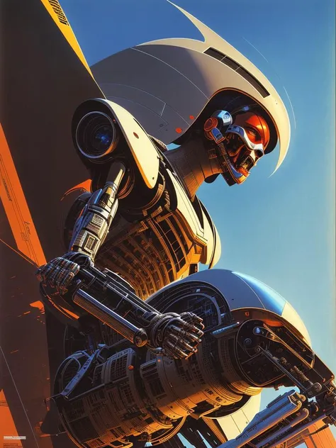 art by syd mead, detailed, sharp image, 8k, rim light, closeup, body horror, poster, hdr, intricate, a demigod creature