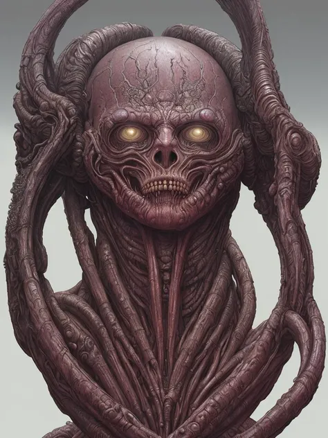 art by Wayne Barlowe, art by h. r. giger, detailed, sharp image, render, 8k, rim light, closeup, the thing, body horror, poster, hdr, intricate