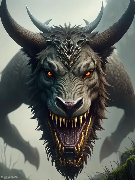 art, minotaur gutting the victim, Greek mythology, monster, muscle, (stone walls covered with moss), madness, animal grin,
muted colors, film grainy, lut, insane details, intricate details, hyperdetailed, twilight
((cartoon style)), mystical, elegant, ((domineering look)), danger, (fear and horror), mordor, creepy, darkest terror background,
(skin texture), intricately detailed, fine details, hyperdetailed, raytracing, subsurface scattering, diffused soft lighting, shallow depth of field, by (Oliver Wetter)
trending on ArtStation, trending on CGSociety, Intricate, High Detail, Sharp focus, dramatic, photorealistic painting art by midjourney and greg rutkowski, bokeh on background