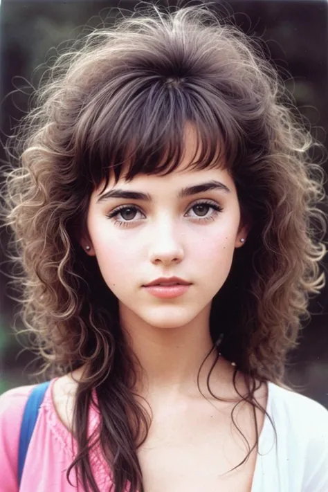 80s, overdeveloped photo of a woman