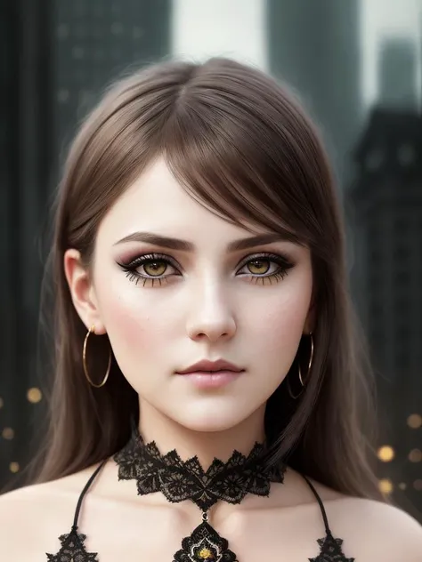 realistic painting...gothic young woman...
