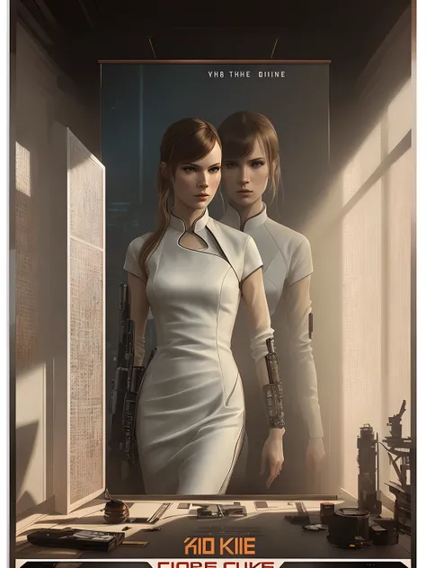 Sylvia Hoeks from Blade Runner 2049, (poster:1.6), poster on wall, movie poster, (portrait:1.4), (((white chinise qipao dress))), ((digital artifacts))
(((inside room, interior future estetic style)))
((ultradetaled skin texture)), intricately detailed, fine details, hyperdetailed, raytracing, subsurface scattering, diffused soft lighting, shallow depth of field, by Oliver Wetter, Intricate, High Detail, Sharp focus, dramatic, photorealistic painting art by Denis Villeneuve,