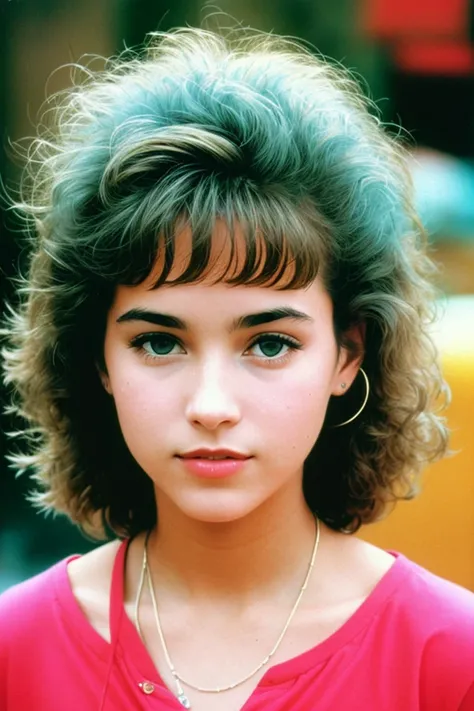 80s, overdeveloped photo of a woman