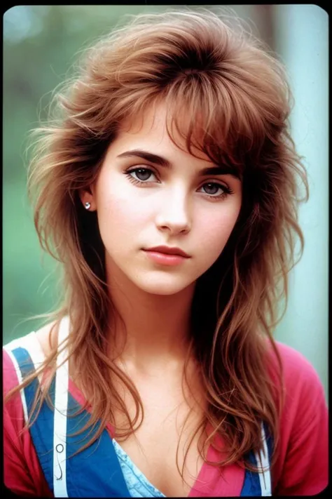 80s, overdeveloped photo of a woman, realism, natural