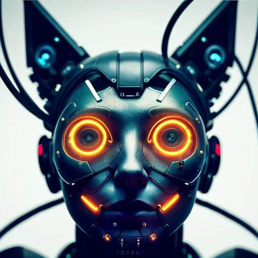 [cat : girl : 7], chest, porcelain face, cyborg, robotic parts, 150 mm, beautiful studio soft light, rim light, vibrant details, cyberpunk, hyperrealistic, anatomical, facial muscles, cable electric wires, microchip, H. R. Giger style, extremely detailed  (realistic, photo-realistic:1.37),Amazing, finely details