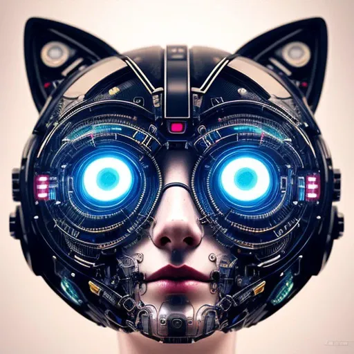 [cat : girl : 7], chest, porcelain face, cyborg, robotic parts, 150 mm, beautiful studio soft light, rim light, vibrant details, cyberpunk, hyperrealistic, anatomical, facial muscles, cable electric wires, microchip, H. R. Giger style, extremely detailed  (realistic, photo-realistic:1.37),Amazing, finely details
