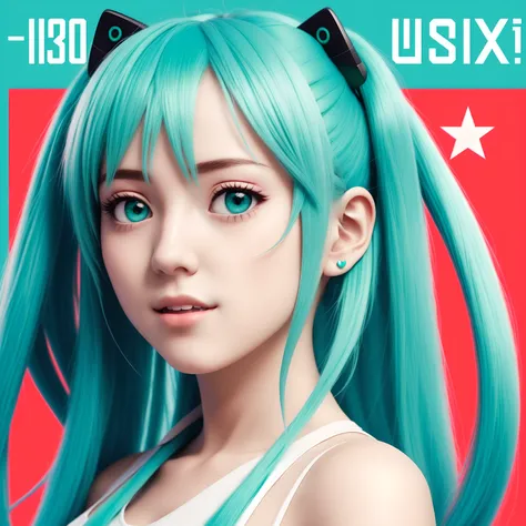1 Girl, Hatsune Miku, USSR, look at the camera