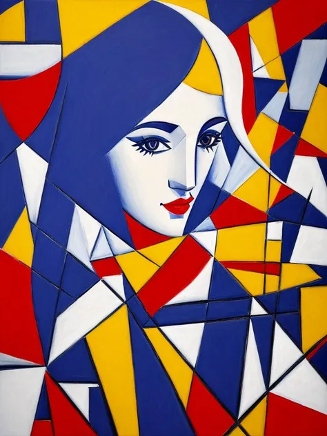 (cubism:1.4), sharp image, 8k, rim light, poster, hdr, woman
