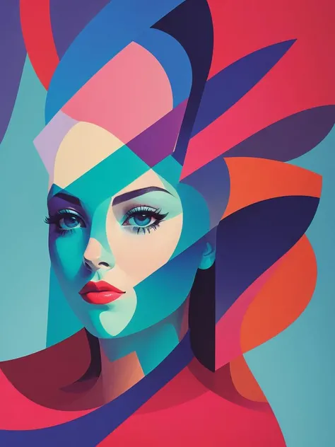 (abstractionism:1.5), sharp image, 8k, rim light, poster, hdr, detailed, woman