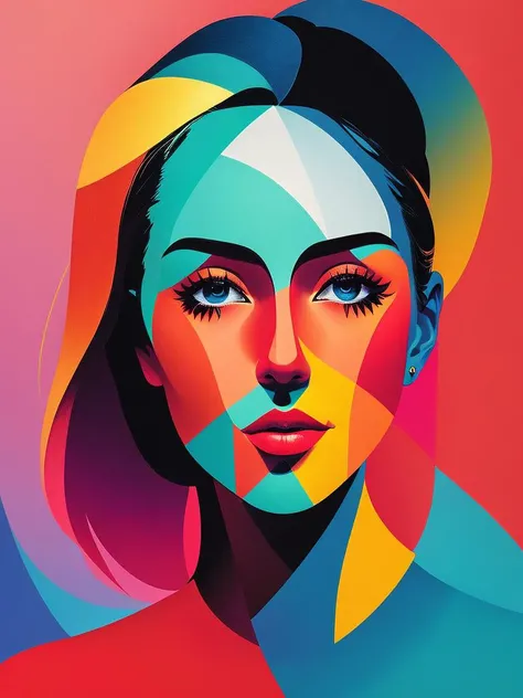(abstractionism:1.3), sharp image, 8k, rim light, poster, hdr, woman